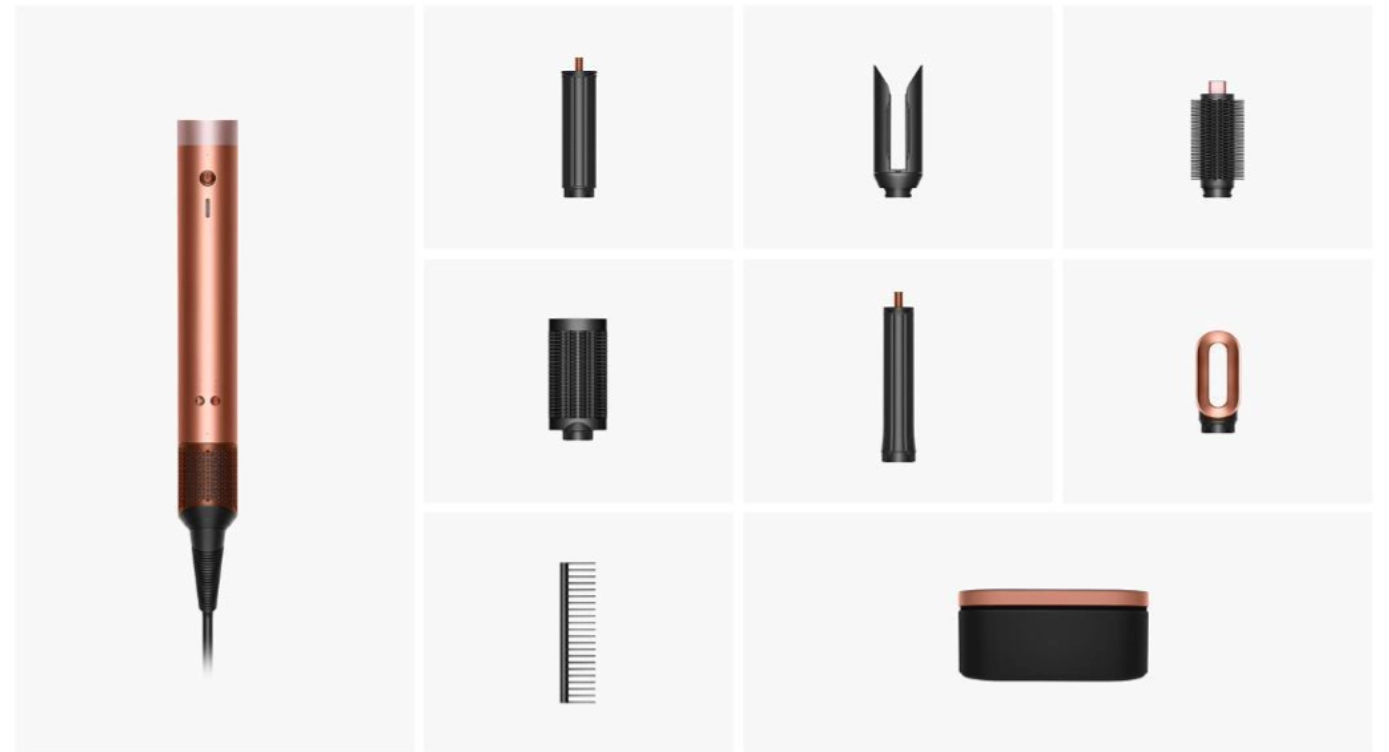 Dyson HS09 Airwrap Co-Anda 2X, fen-stayleri, Amber Silk arzon