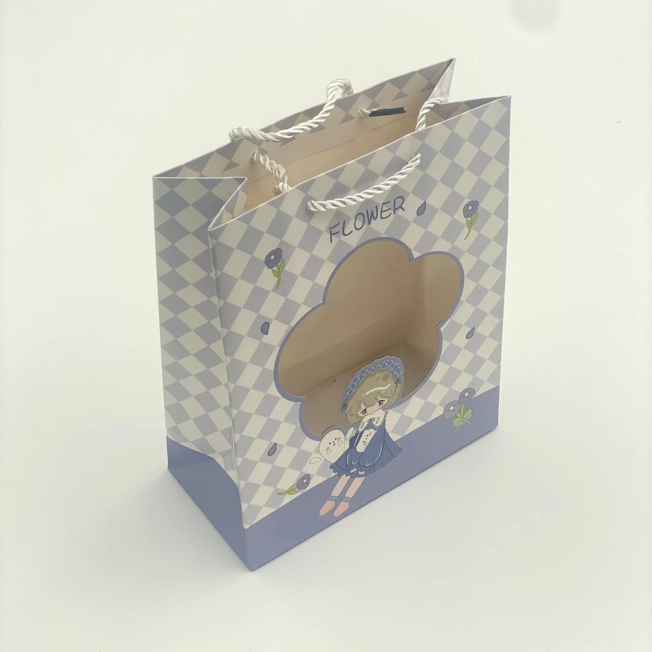 Подарочный пакет A5 «Flower», с цветочным рисунком, 3 цвета купить