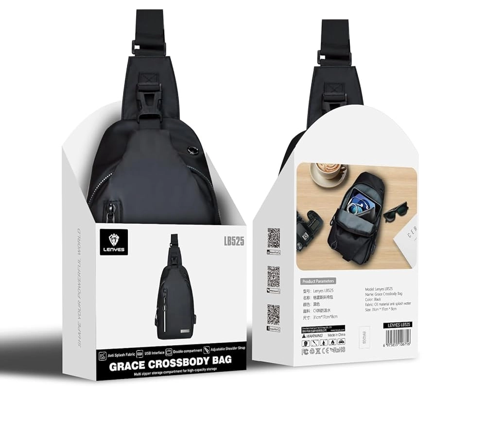 LENYES Tatum Crossbody Bag LB525 qora yelkali sumkasi arzon
