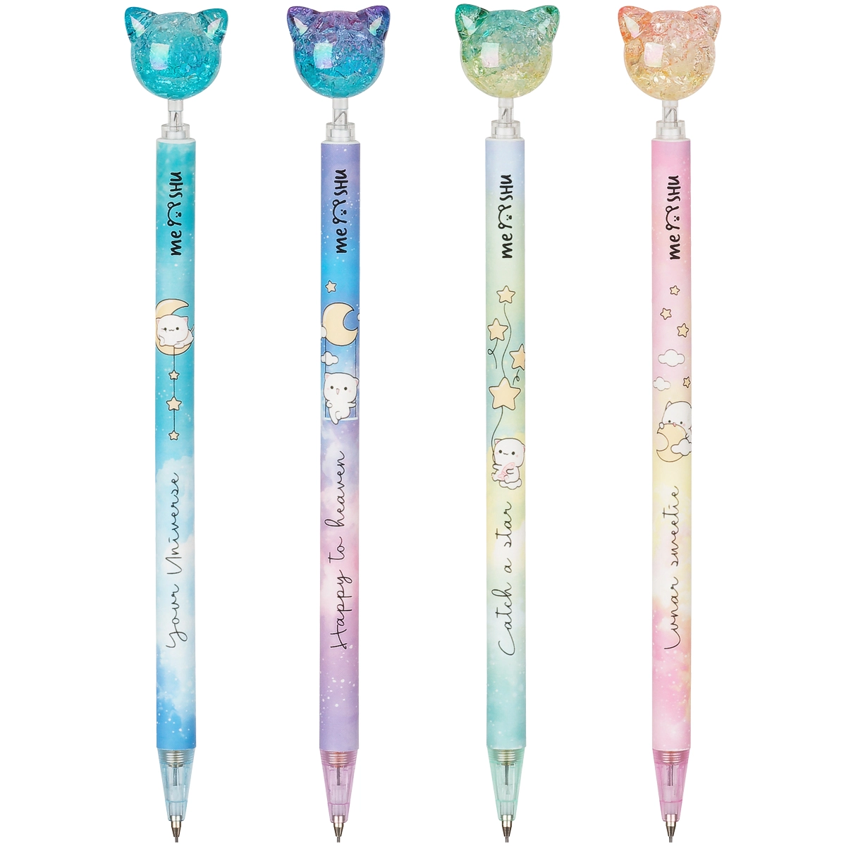Карандаш механический MESHU "Cute Cats", печать на корпусе, 0,7мм, софт-тач, ассорти, с топпером недорого
