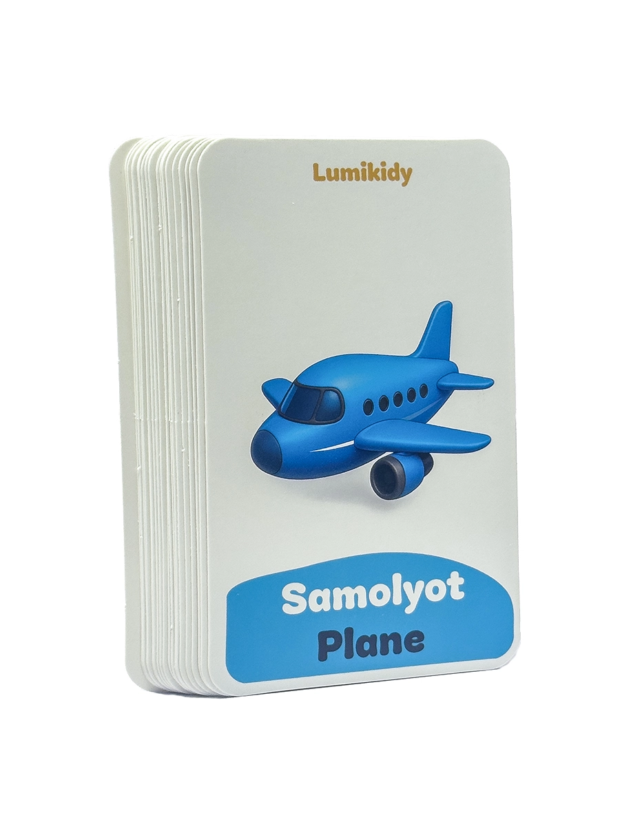 Bolalar rivojlanishi uchun kartochkalar: Transportlar - Transports (ingliz tilida) onlayn