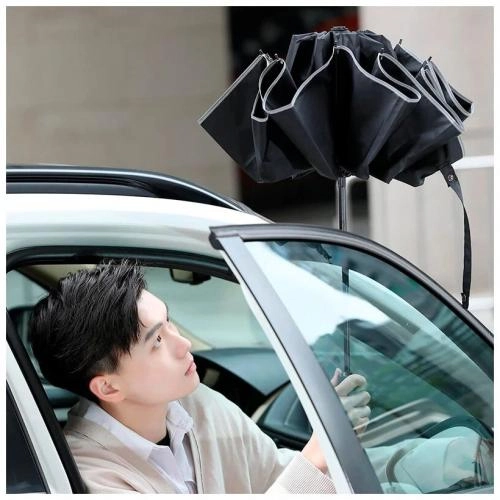 Зонт c фонариком Xiaomi KongGu Reverse Ten Bone Automatic Lighting Umbrella Black в Узбекистане