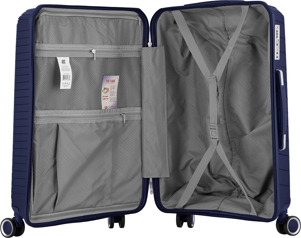 2E SIGMA (L+M+S) Dark blue plastik chamadonlar to‘plami arzon