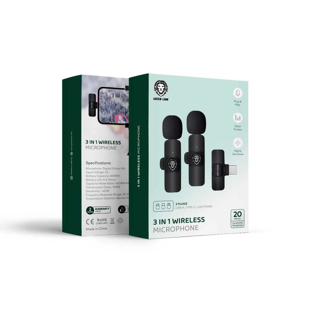 Green Lion 3 in 1 Microphone simsiz mikrofoni sotib olish