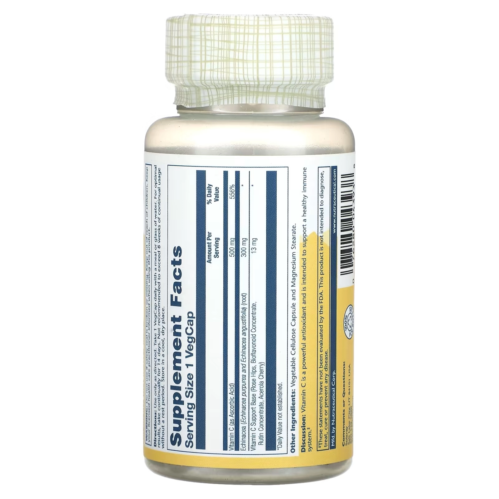 Solaray, Vitamin C v Ekhinatsii, 60 o'simlik kapsulalari VegCaps (04393) - rasm №3 Solaray, Vitamin C v Ekhinatsii, 60 o'simlik kapsulalari VegCaps (04393) arzon