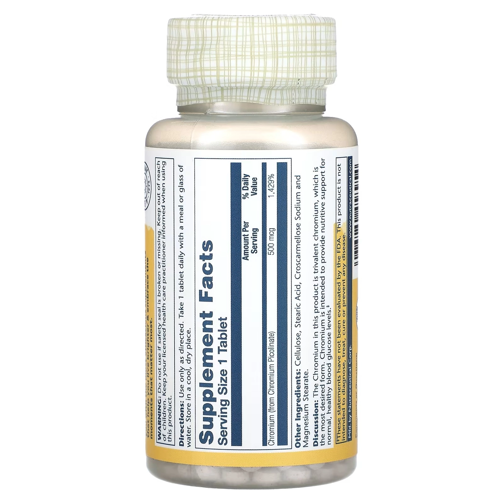 Solaray, Пиколинат хрома, 500 мкг, 60 таблеток (45895) недорого