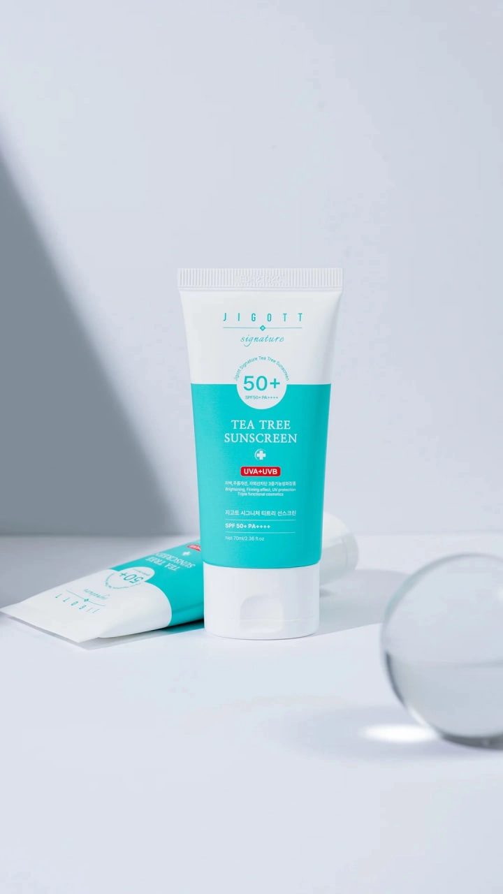 Jigott Signature Tea Tree Sunscreen 70ml   quyoshdan saqlovchi krem sotib olish