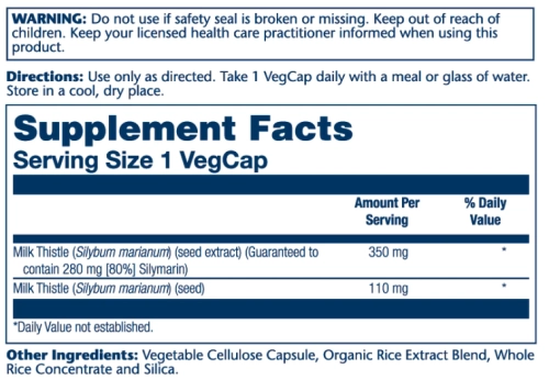 Solaray  Milk Thistle Extract Rastoropsha 350 mg - 30 Vegetarian Kapsul (03703) arzon