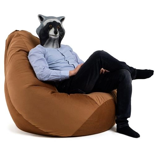 Бескаркасное кресло, груша "Биг" (Вельветлюкс) Коричневый недорого