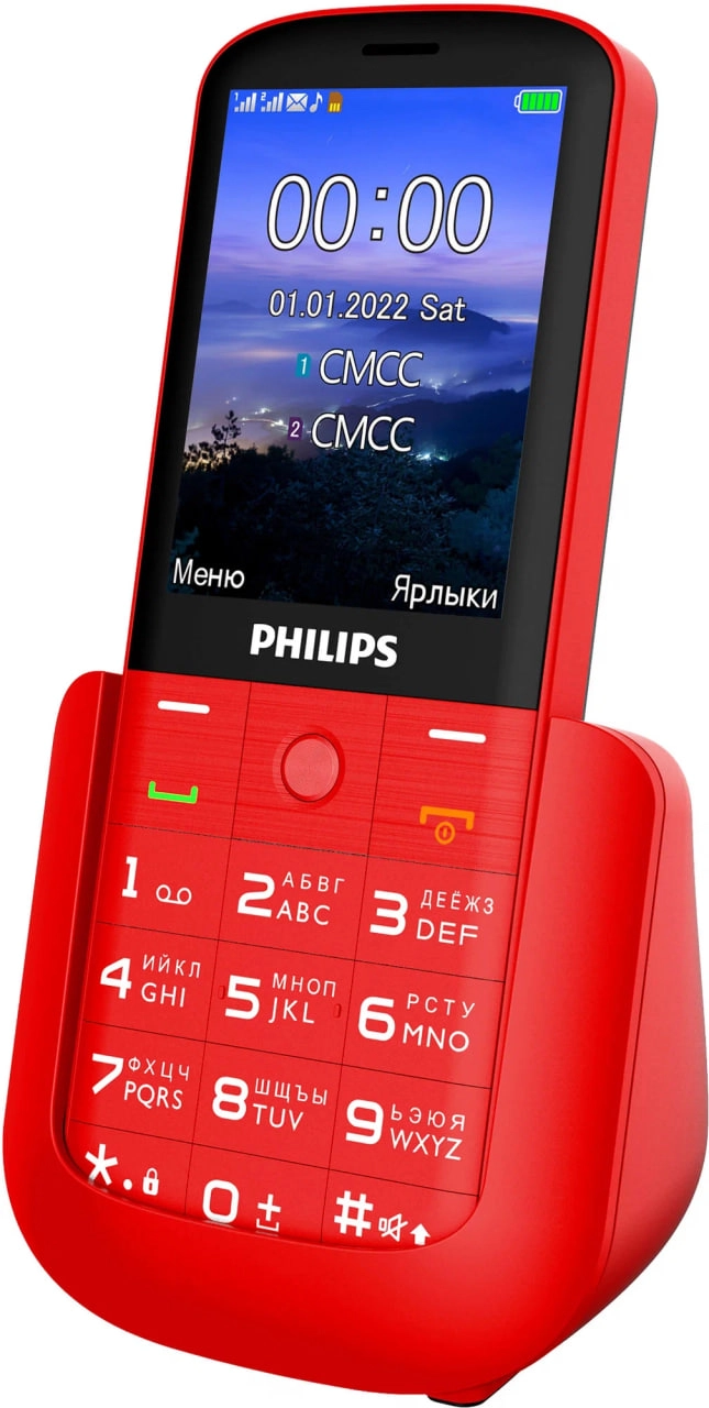 Телефон Philips Xenium E227 Red цена