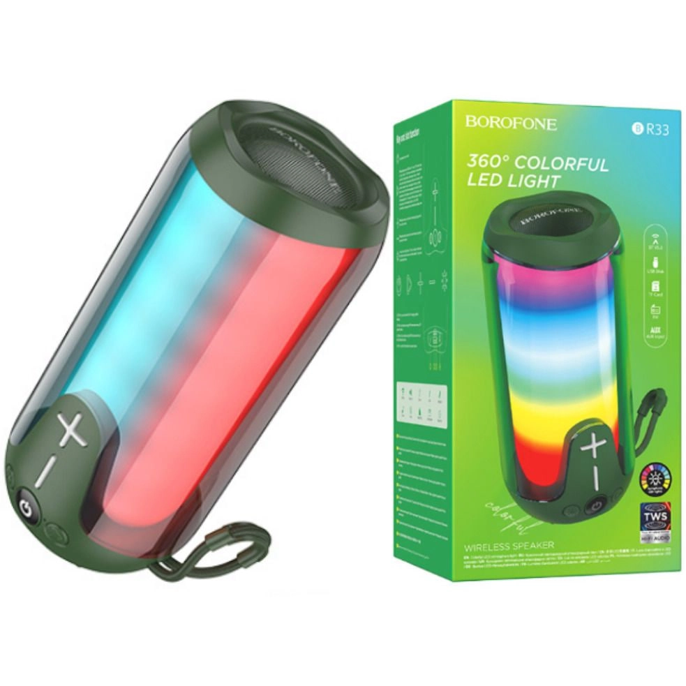 Borofone BR33 yashil rangli simsiz Bluetooth-kolonkasi arzon