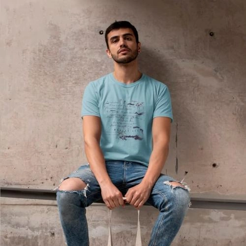 Футболка YSK 41103 (Blue, Beige) купить