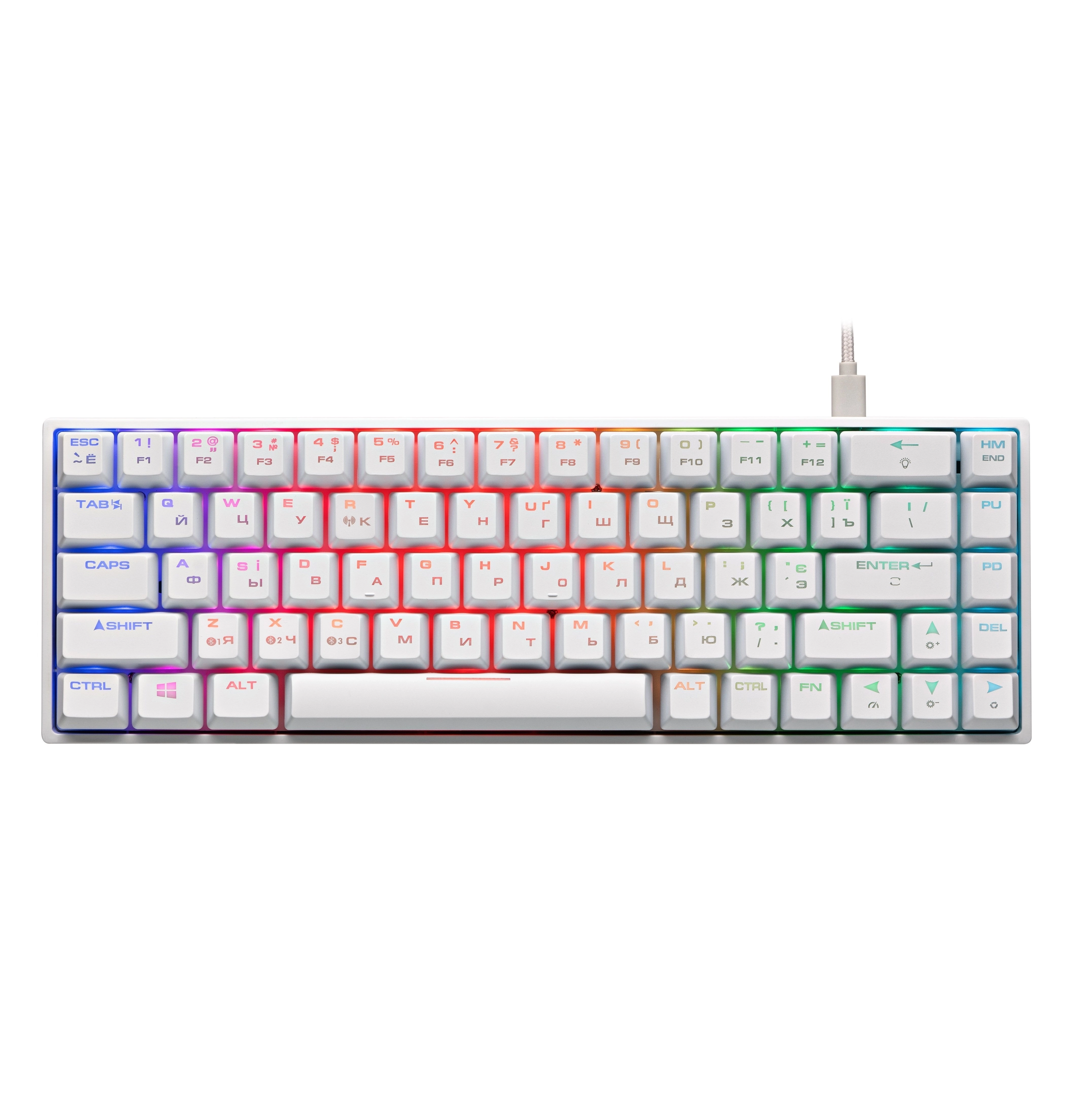 Клавиатура 2E Gaming KG380 RGB Gateron Red Switch BT/USB White купить