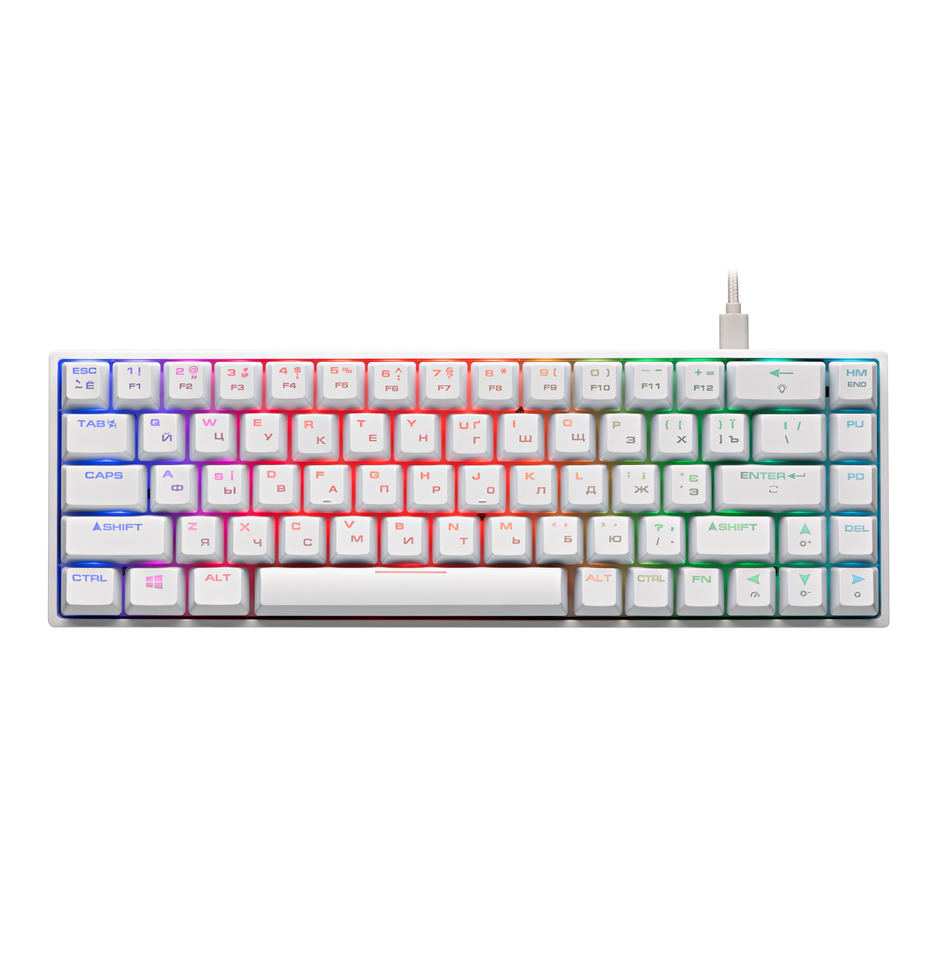 Клавиатура 2E Gaming KG370 RGB Gateron Blue Switch White Ukr купить