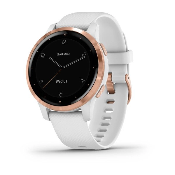 Смарт часы Garmin VIVOACTIVE 4S Rose Gold Stainless Steel Bezel with White Case and Silicone Band купить