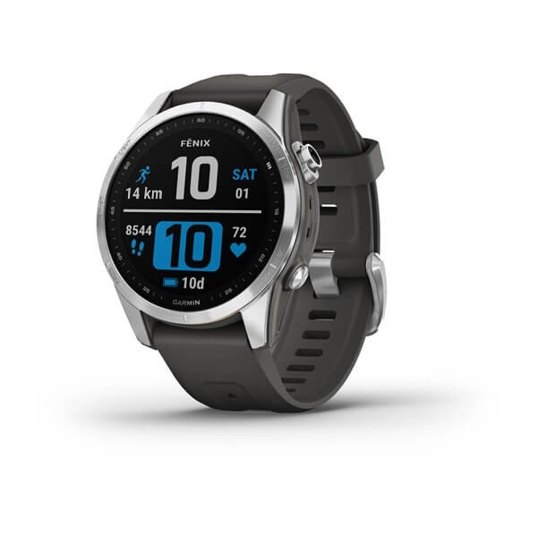 Garmin FENIX 7S kulrang-grafit rangli silikon tasmali smart-soati sotib olish