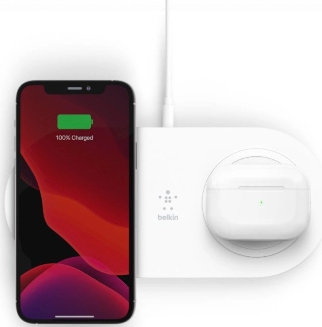 Беспроводное зарядное устройство Belkin Dual Pads Wireless Charging Qi 15W, white купить