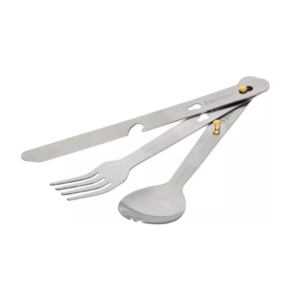 BoyScout g‘ilofli oshxona anjomlari to‘plami (vilka, qoshiq va pichoq) sotib olish