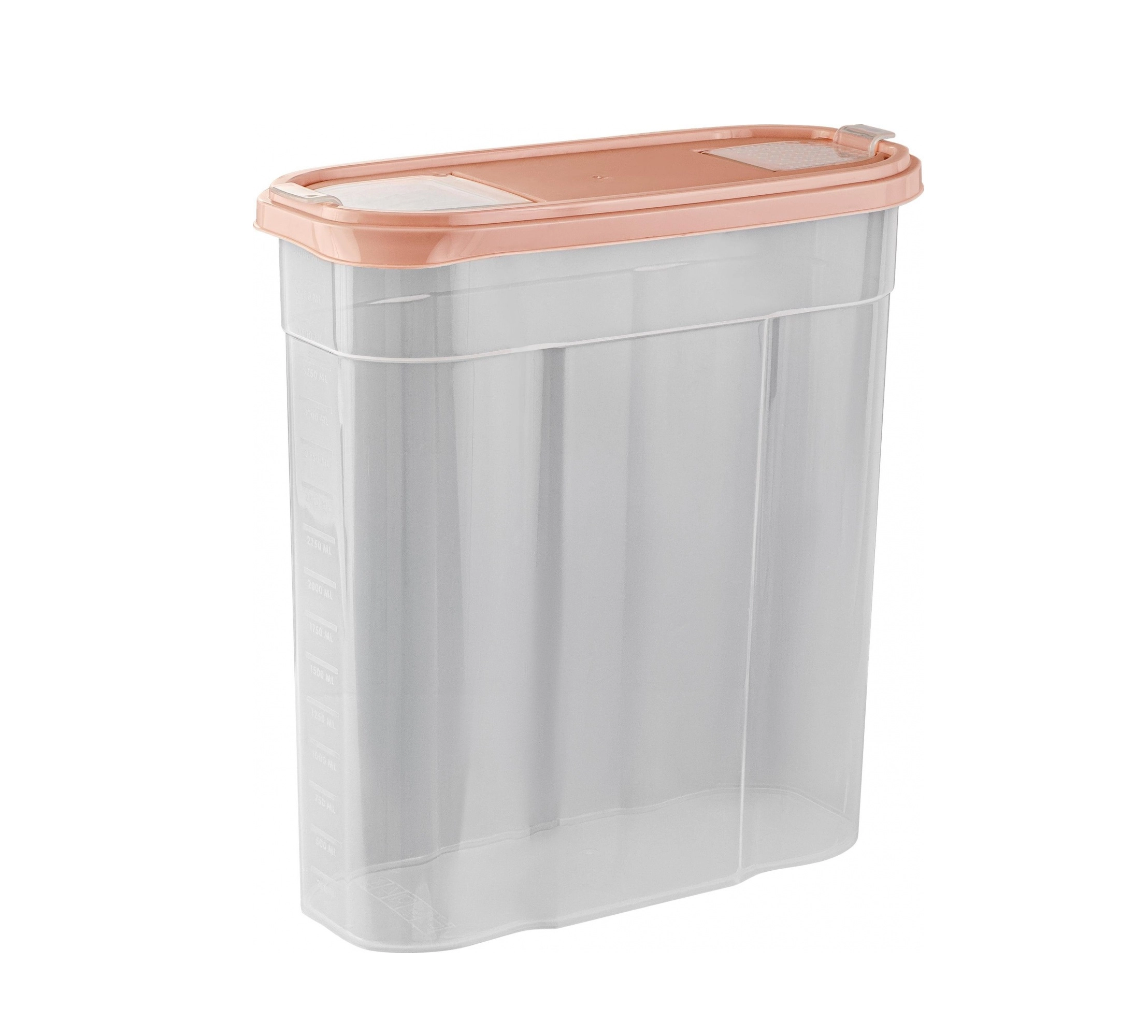 Банка для сыпучих продуктов Plast Team BERGEN, с дозаторами для разных видов продуктов, 4л, 245х105х260 персиковая карамель купить