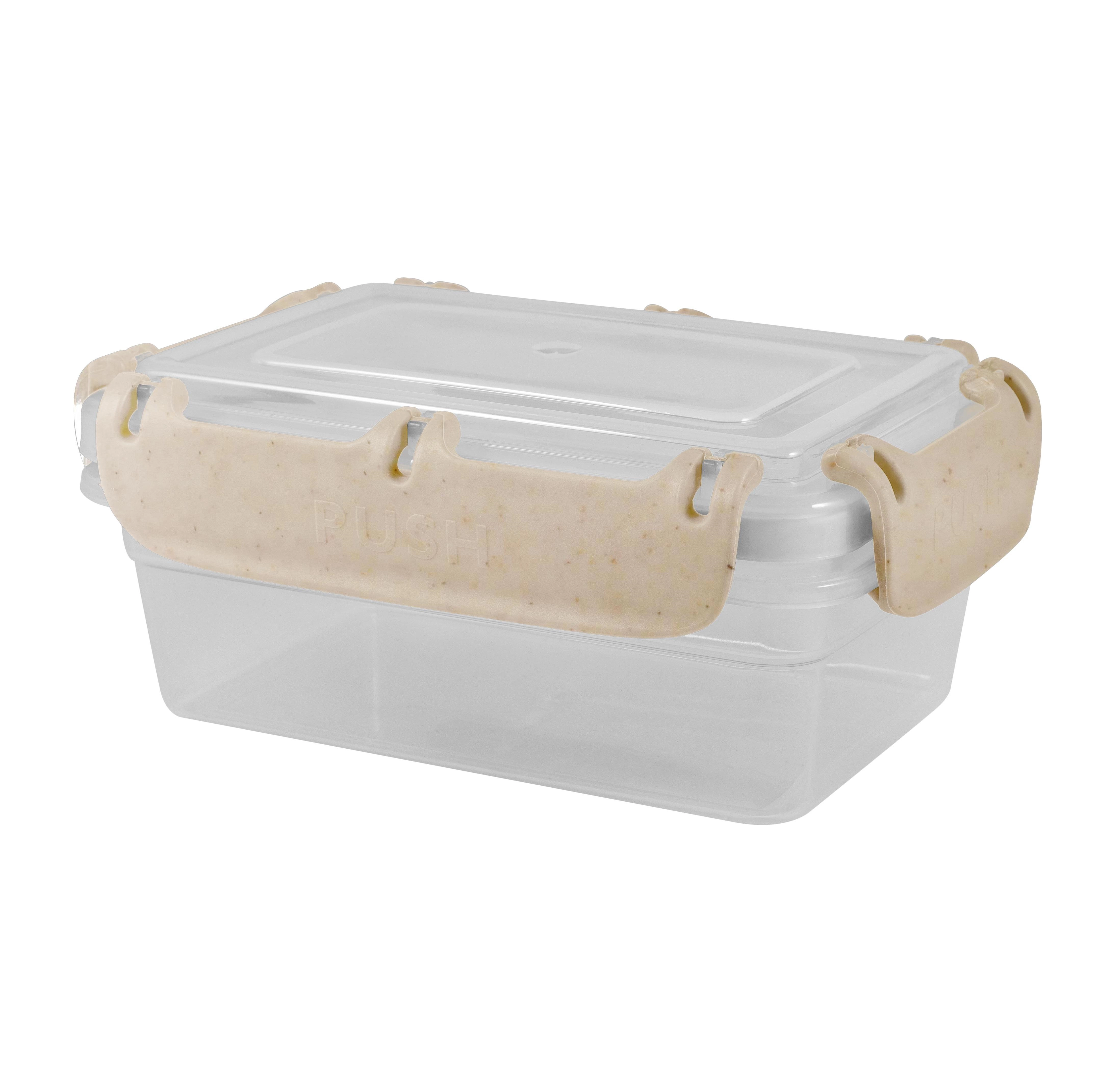 Контейнер для продуктов Plast Team Green Republic, с защелками и силиконовой вставкой, герметичный, 0,4л лен купить