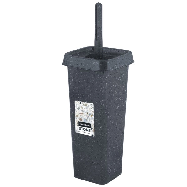 Набор для туалета Spin&Clean STONE ёршик с подставкой закрытый темный камень sotib olish