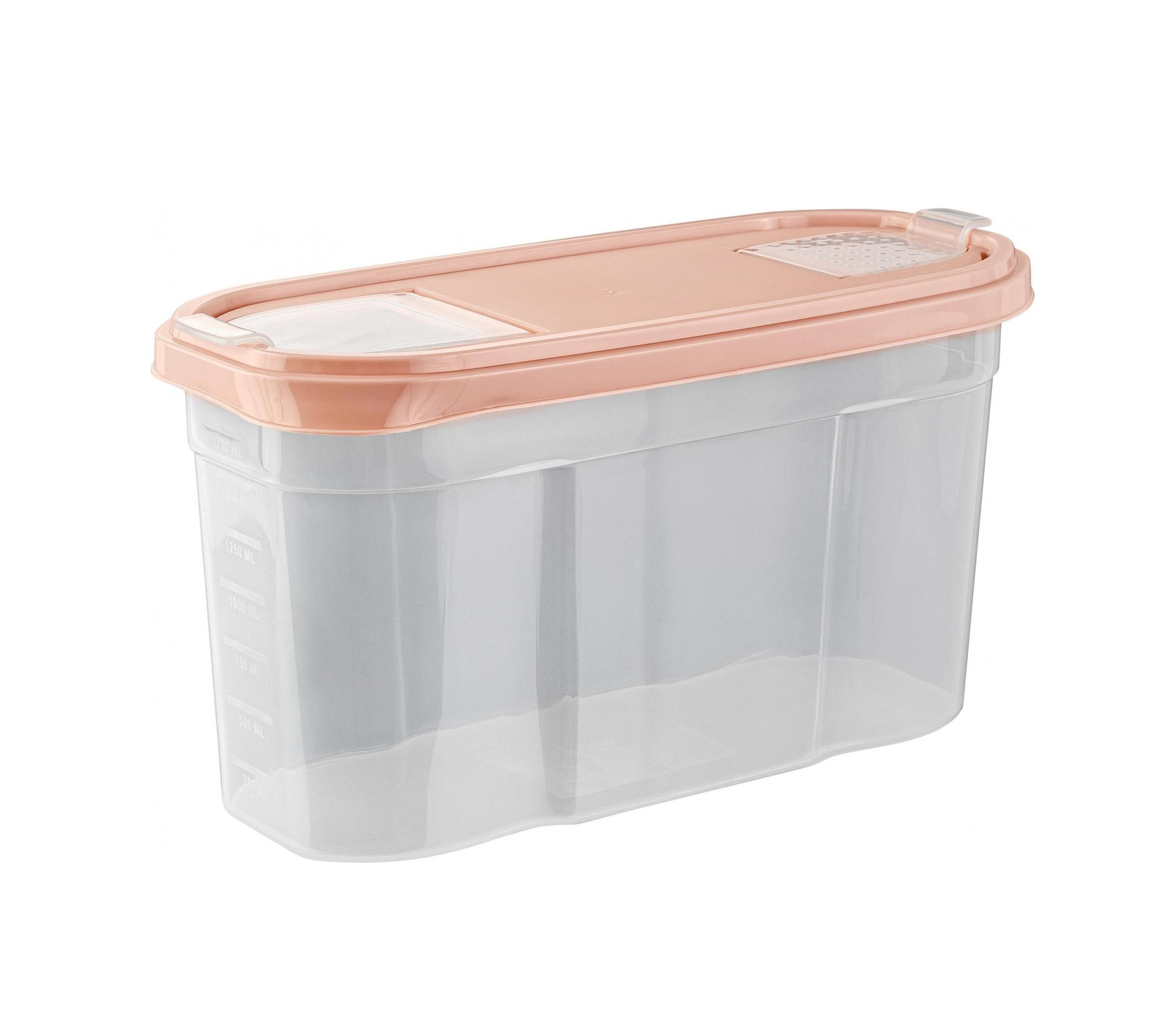 Банка для сыпучих продуктов Plast Team BERGEN, с дозаторами для разных видов продуктов, 2л персиковая карамель купить