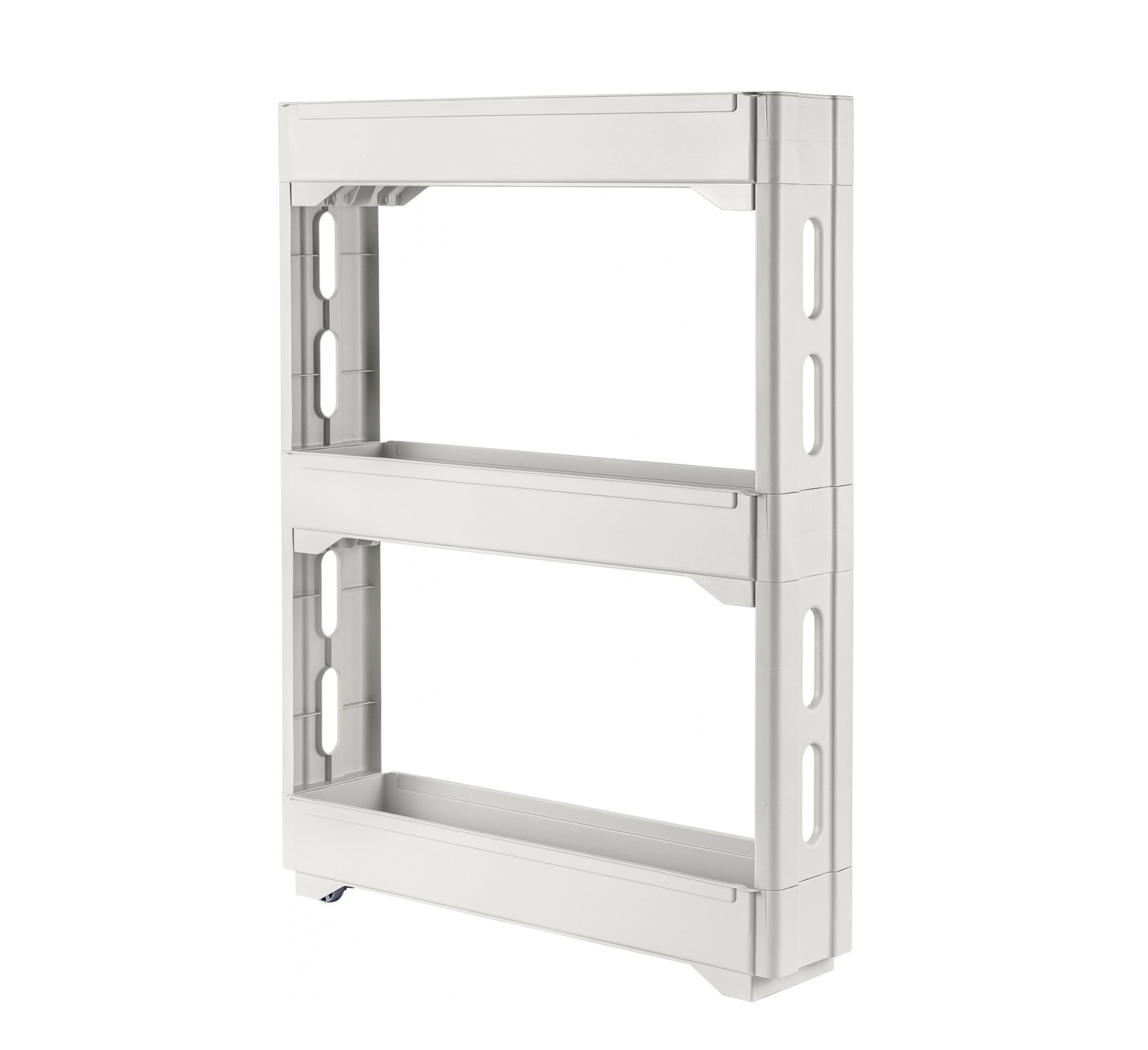 Этажерка Keeplex Regular, на колесиках, узкая, трехсекционная белое облако купить