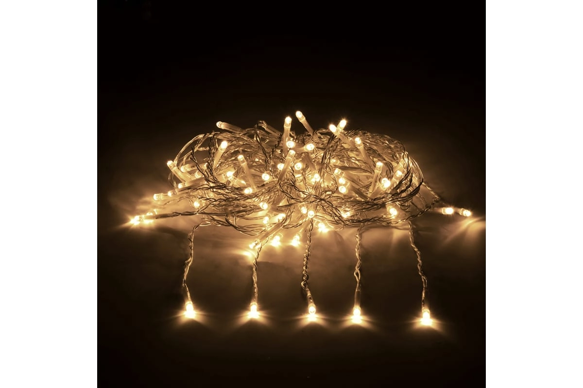 Гирлянда VEGAS Занавес 156 теплых LED ламп 12 нитей контроллер 8 режимов sotib olish