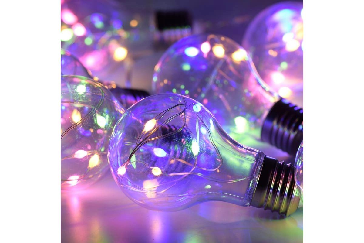 Гирлянда VEGAS Ретро лампы 4,5V 60 разноцветных мигающих RGB светодиодов sotib olish