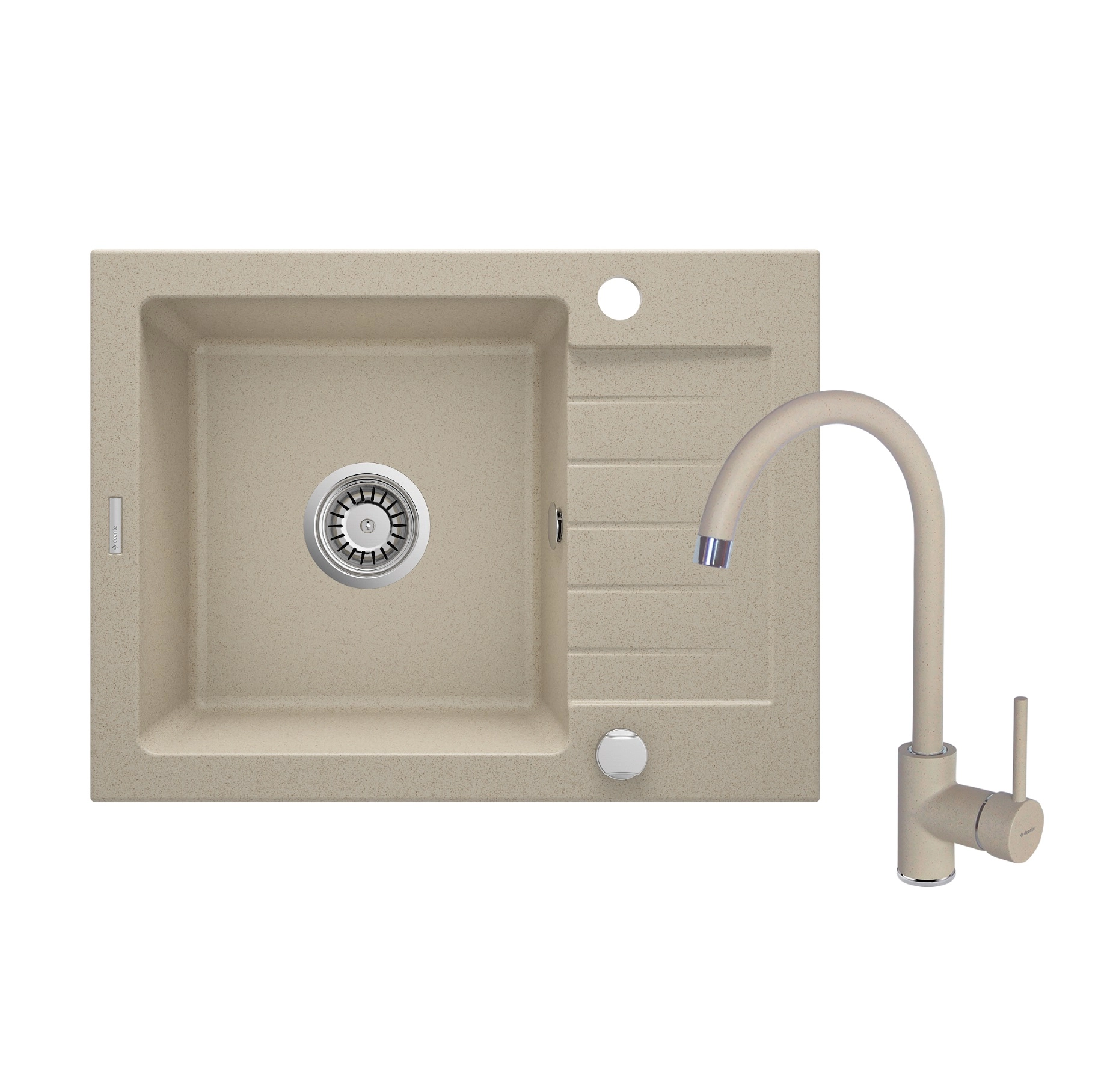 Кухонная мойка со смесителем Deante ZORBA Песок (с осушкой) sotib olish