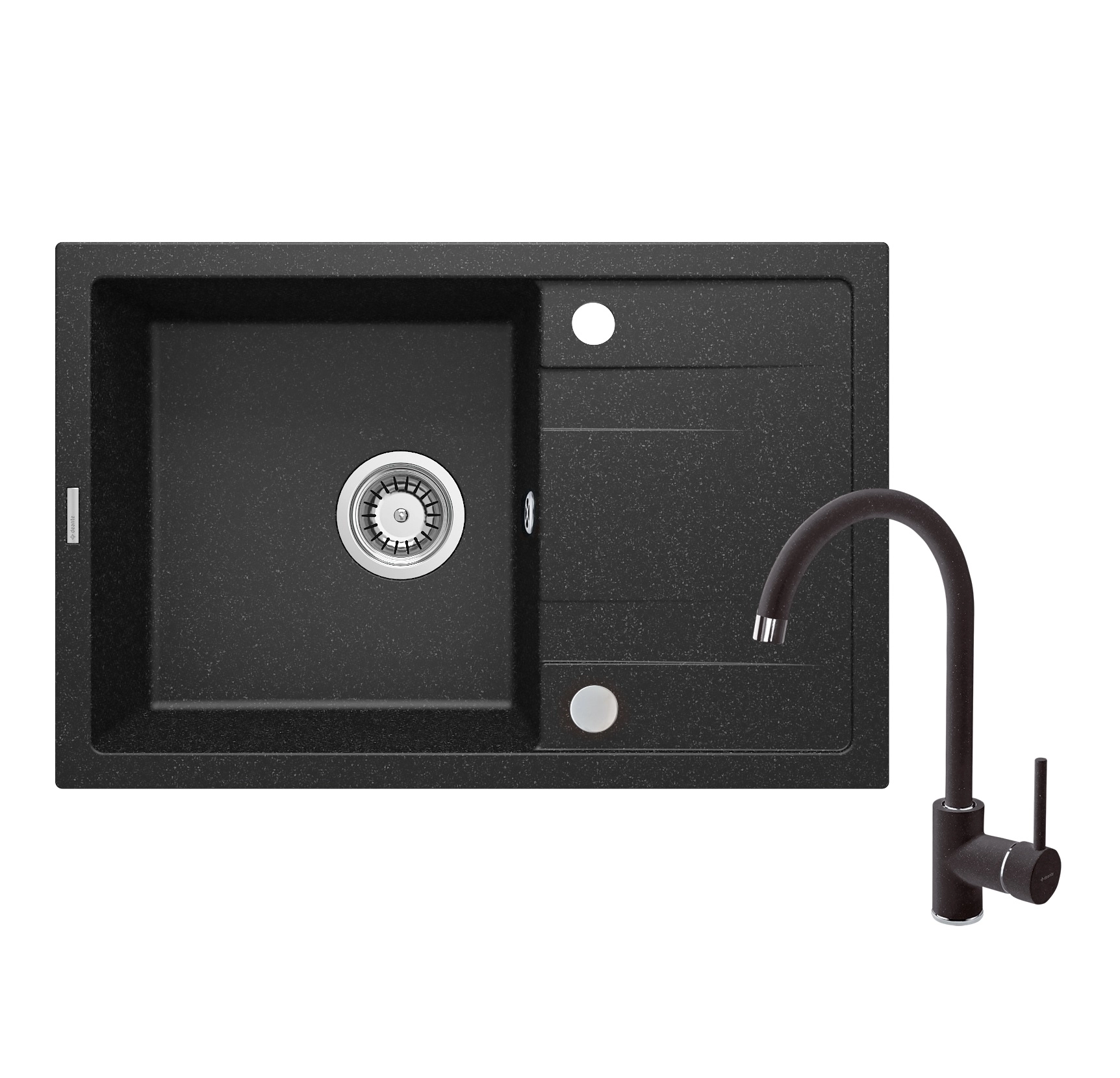 Кухонная мойка со смесителем Deante CORIO Графит (с осушкой) sotib olish