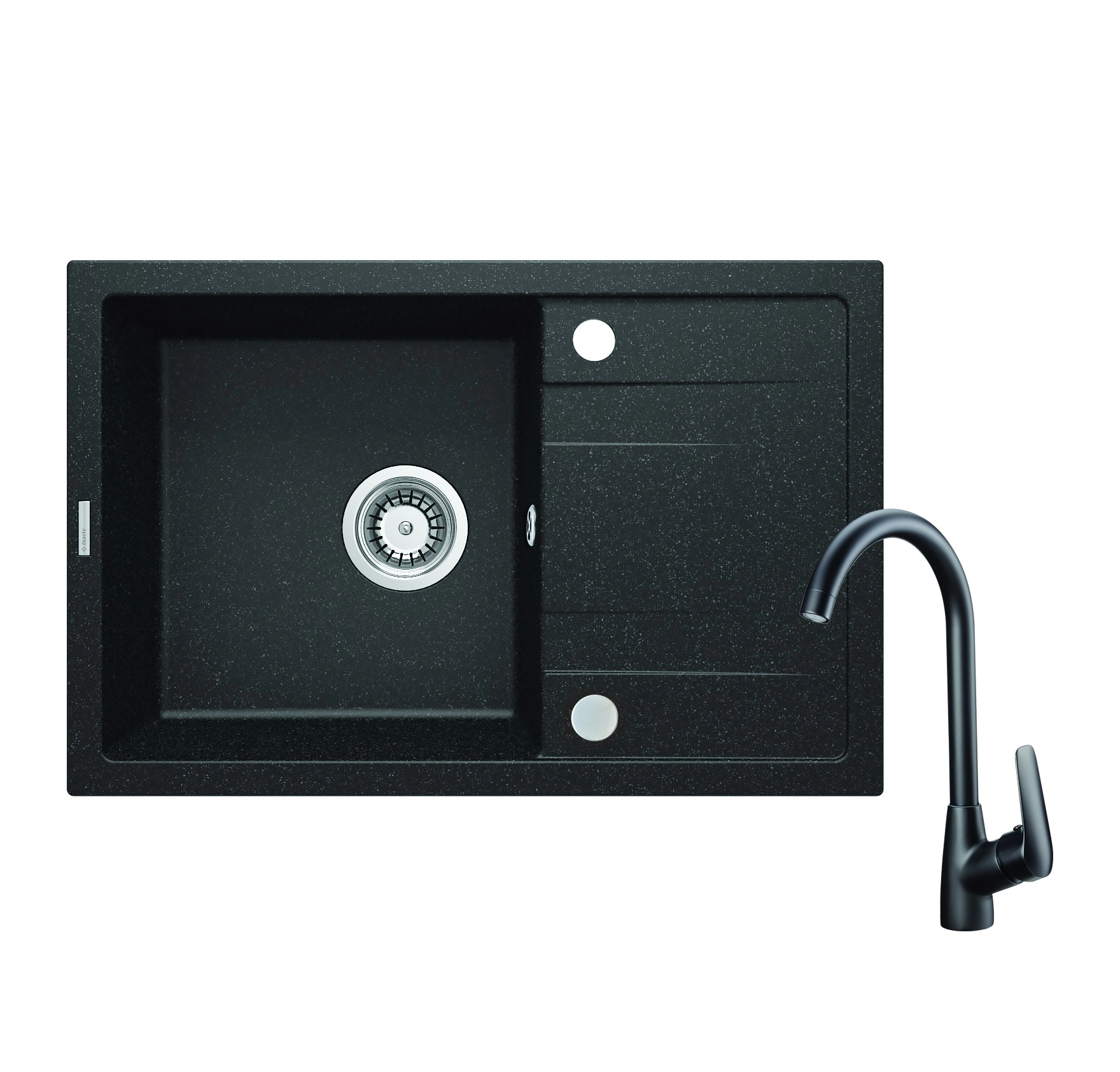 Кухонная мойка со смесителем Deante CORIO Графит (с осушкой) ZRCB2113 sotib olish