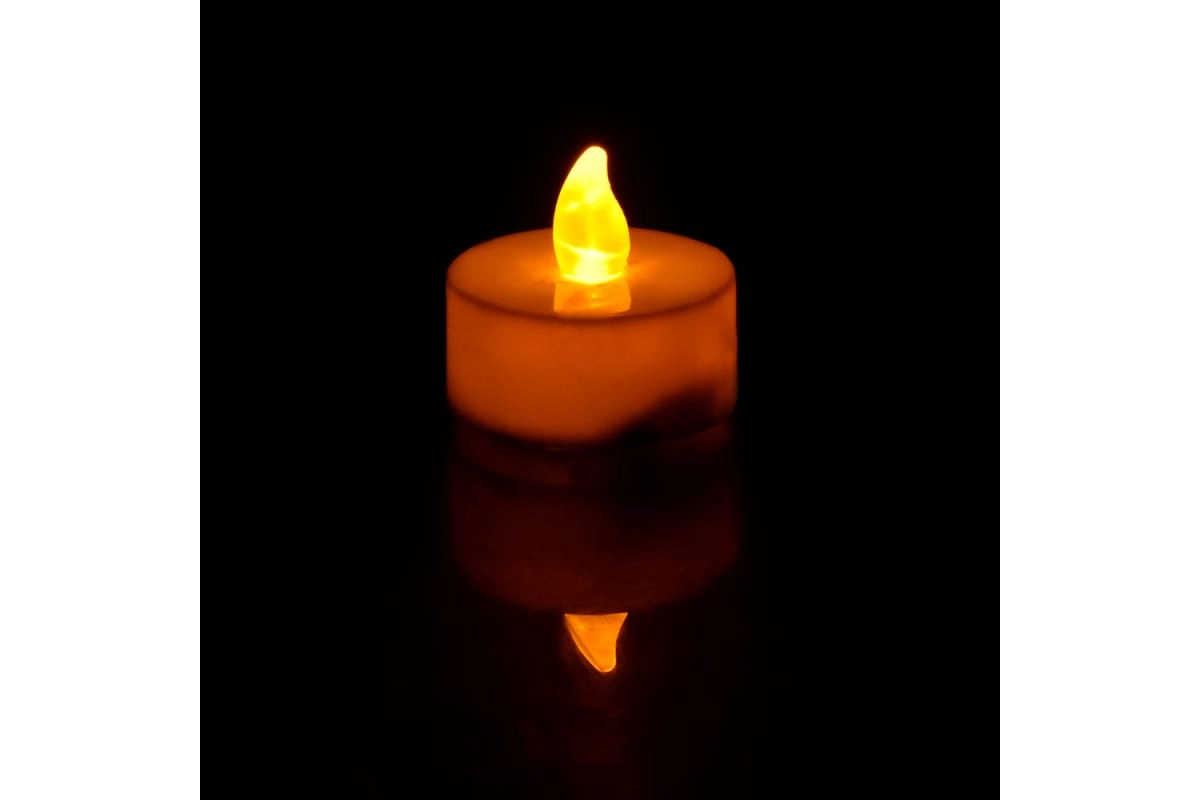 VEGAS klassik LED choy shamchasi, 3,8x4 sm o&lsquo;lchamli, 2 donali, batareyali sotib olish