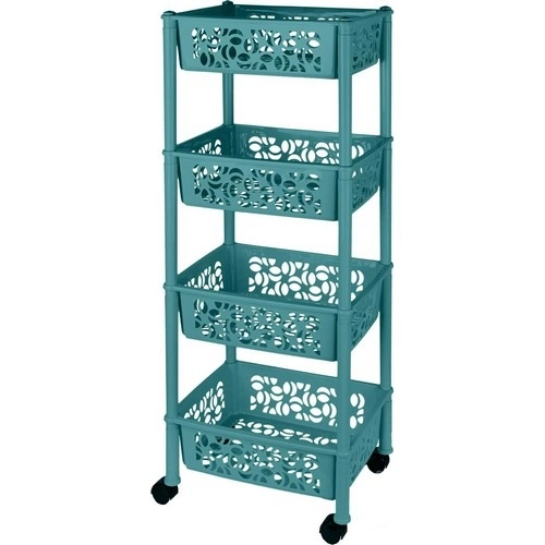 Этажерка Keeplex на колесиках четырехсекционная прямоугольная 37х29х19см Mexican fresh купить