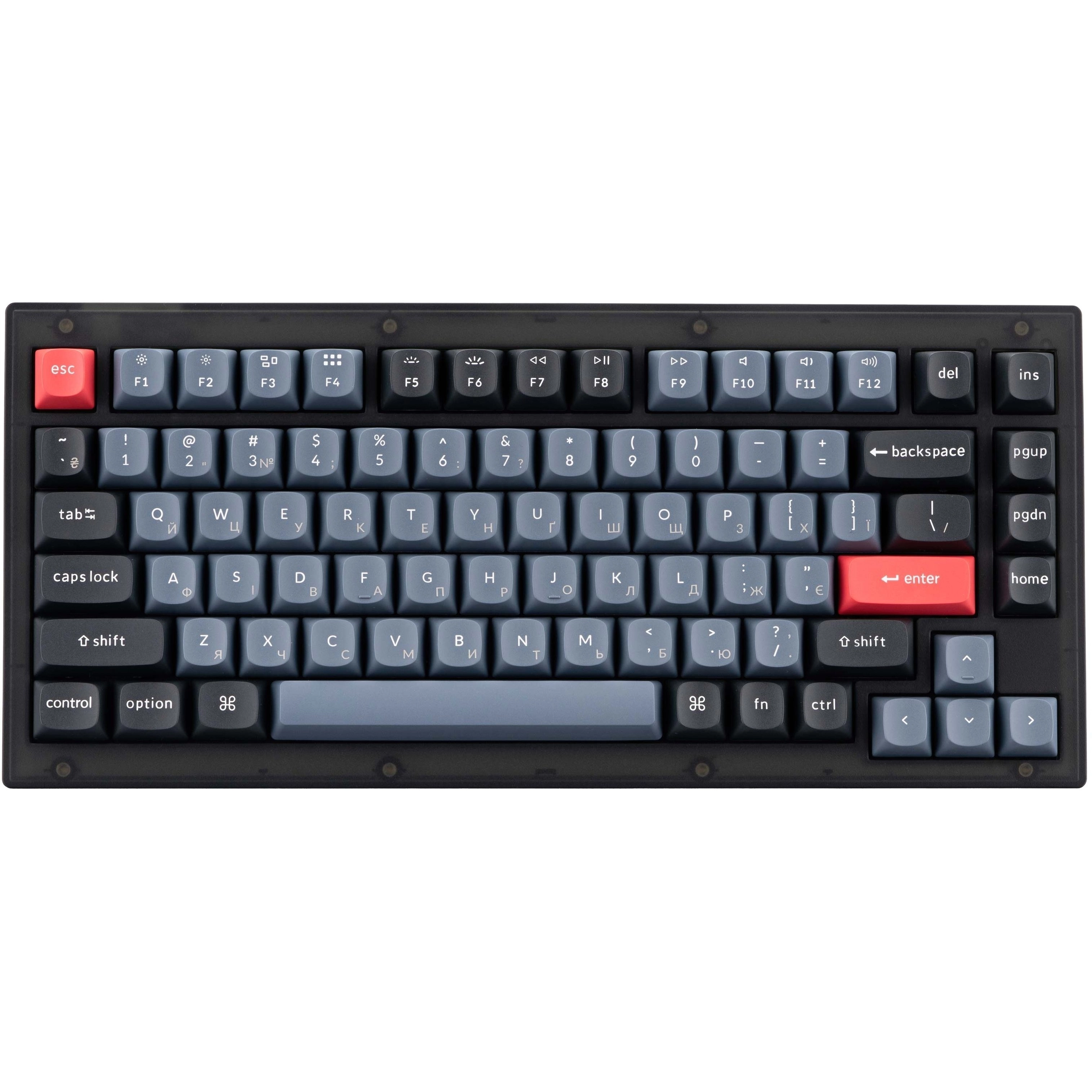 Клавиатура Keychron V1 84 Key QMK Gateron G PRO Blue Hot-Swap RGB Frosted Black купить