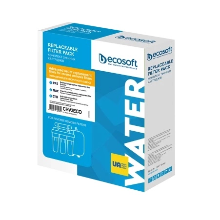 Teskari osmos filtri (CHV3ECO)uchun takomillashtirilgan ecosoft 1-2-3 kartrij to'plami sotib olish