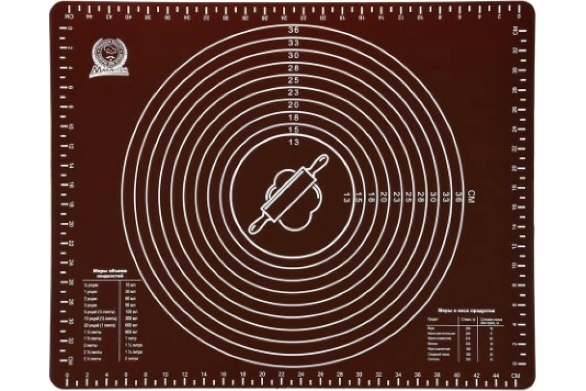 Силиконовый кулинарный коврик MARMITON со шкалой, с рисунком, 49,5х40 см 16179 sotib olish