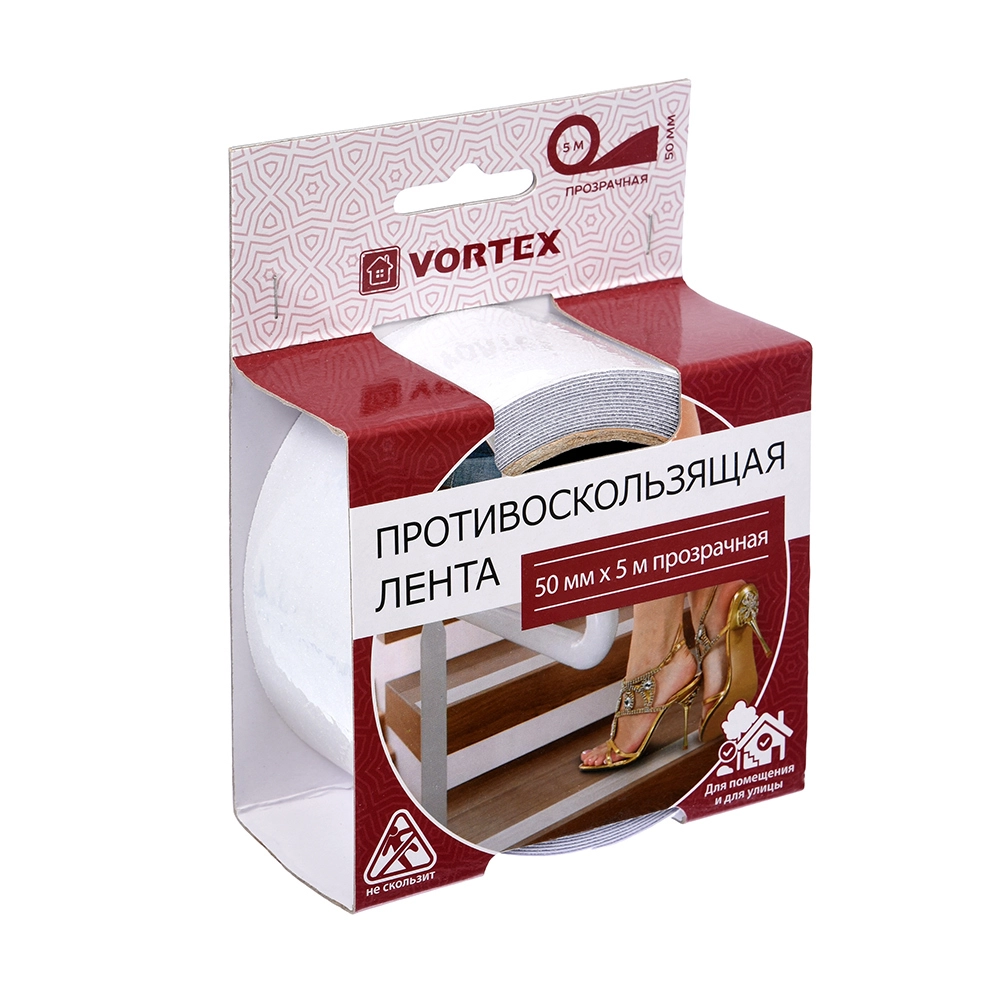 Противоскользящая лента Vortex 50 мм * 5 м, прозрачная 24169 sotib olish