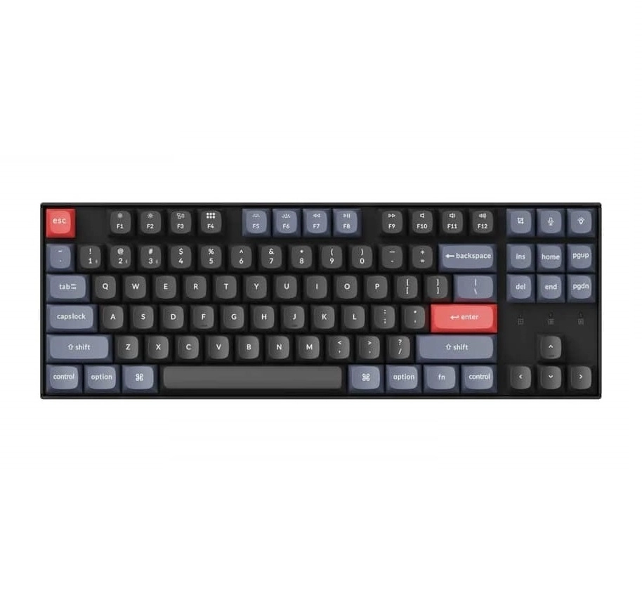 Klaviatura Keychron K8 87Key, Gateron G Pro Blue, Hot-Swap, BT/USB-A, EN/UKR, White Led, Черный sotib olish