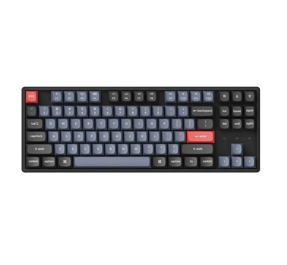 Klaviatura Keychron K8 87Key, Gateron G Pro Blue, Hot-Swap, Aluminum Frame, BT/USB-A, EN/UKR, RGB, Черный sotib olish