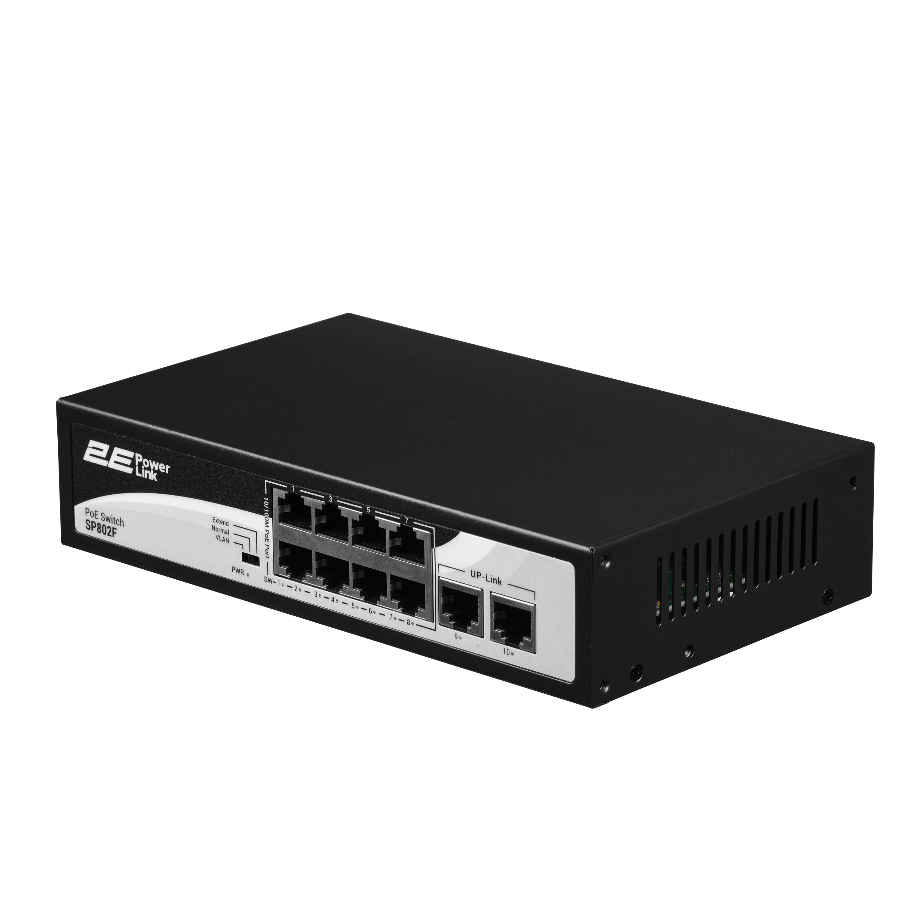 Коммутатор 2E POWERLINK SP802F 10XFE (8XFE POE+, 2XFE UPLINK, 96W), неуправляемый - фото №2 Коммутатор 2E POWERLINK SP802F 10XFE (8XFE POE+, 2XFE UPLINK, 96W), неуправляемый купить