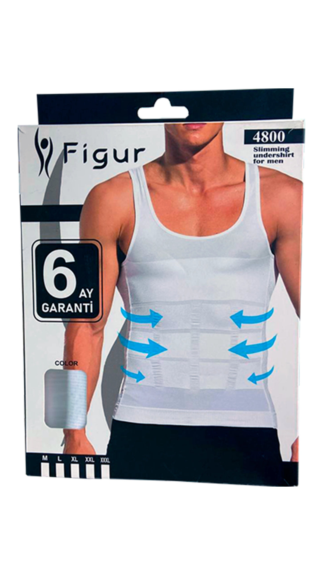 Figur qora ozg‘inlashtiruvchi erkaklar maykasi (XXL) onlayn