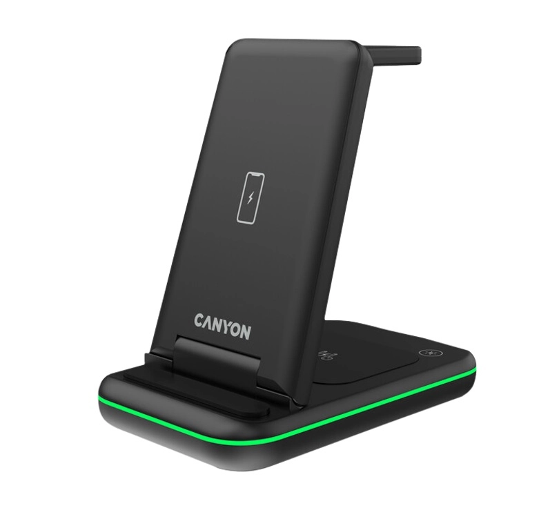 Беспроводное зарядное устройство Canyon WS-304 3 в 1 QI Black купить