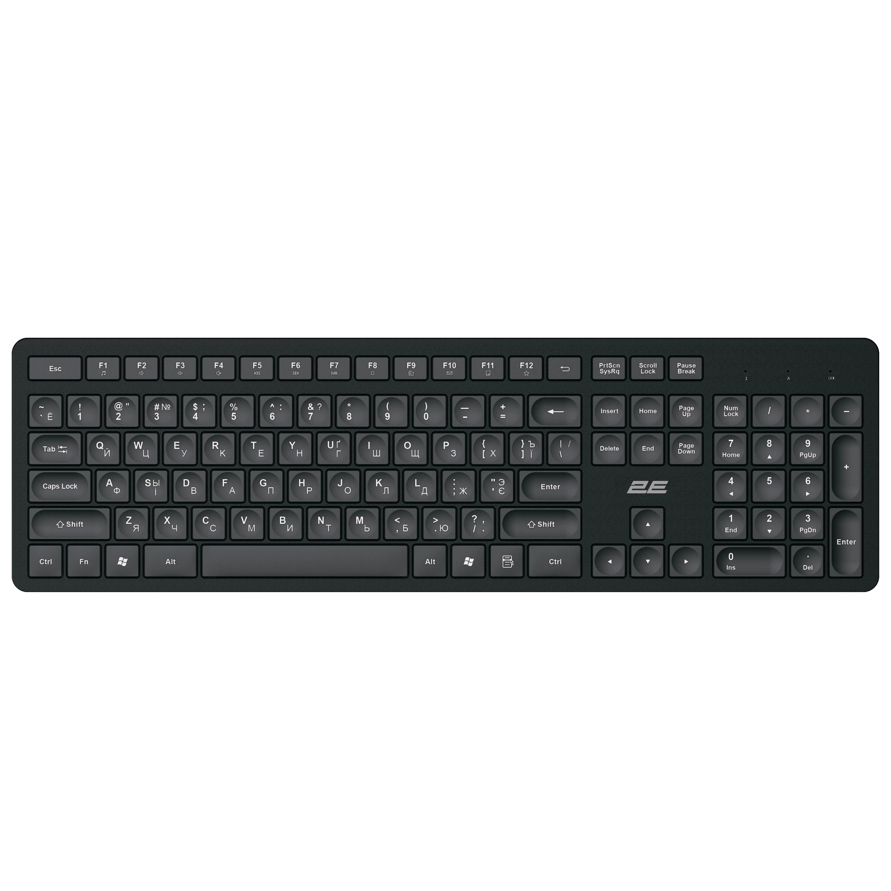Klaviatura 2E KS260 WL Black EN/UK/RU sotib olish