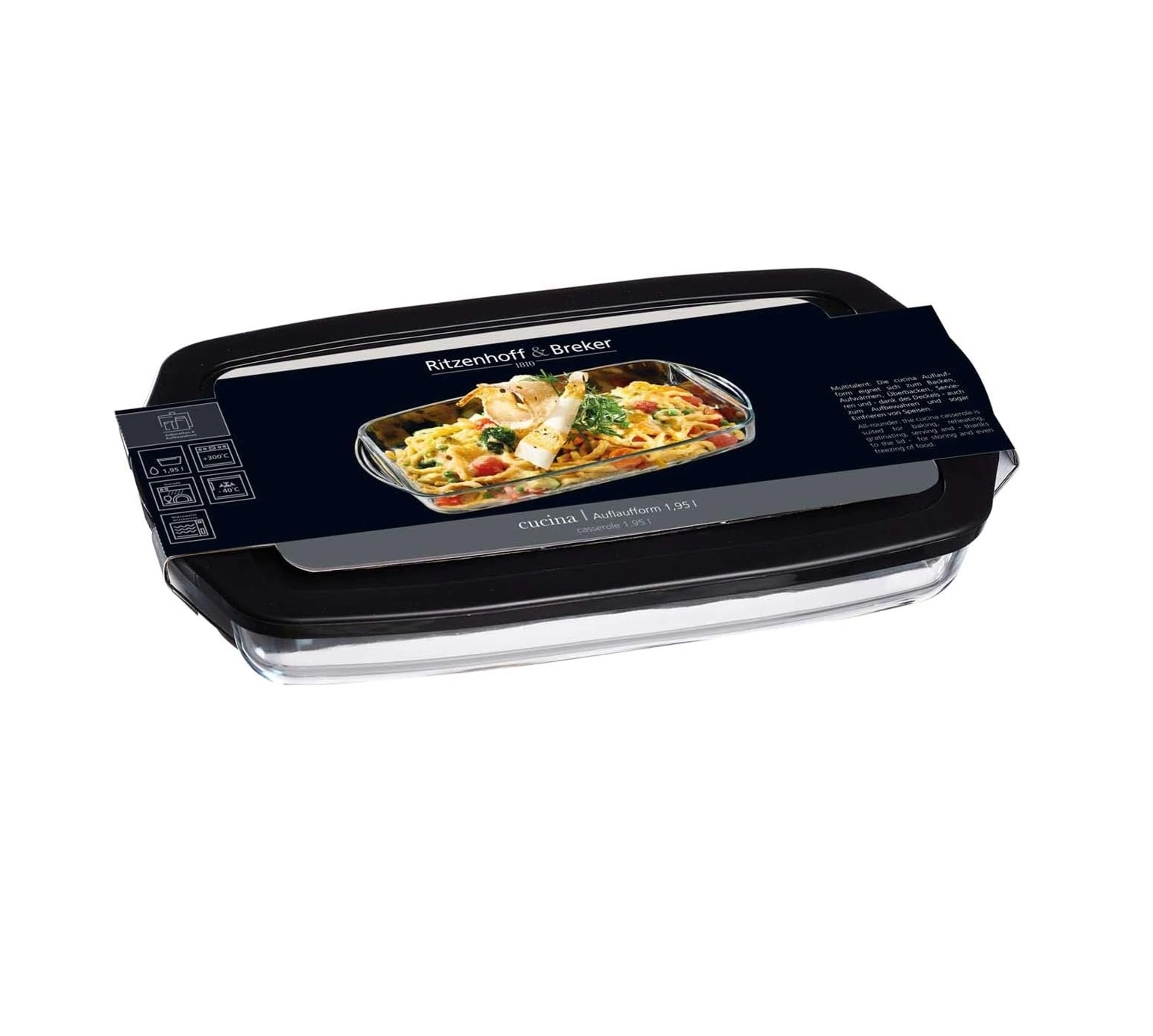 Прямоугольная стеклянная форма для запекания 1,95 л "Cucina", Ritzenhoff & Breker 807257 купить