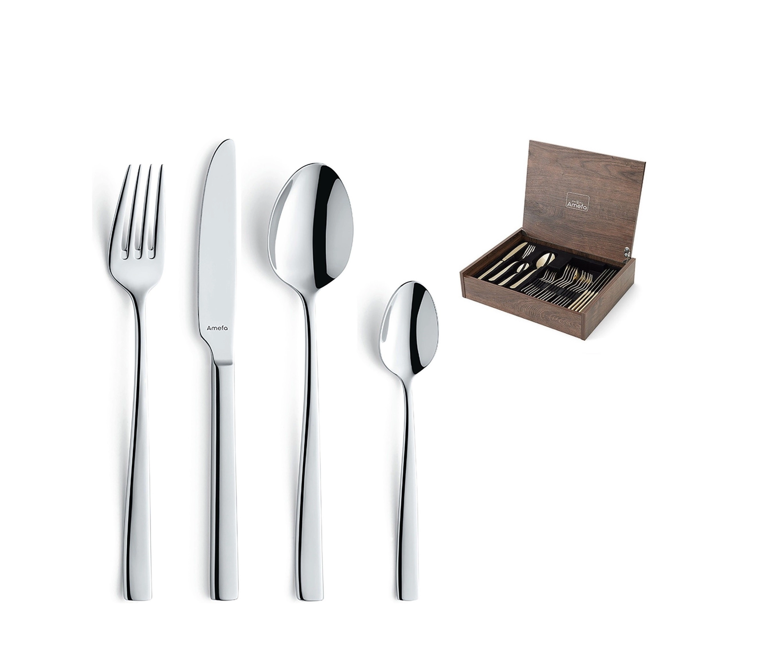 Набор столовых приборов Amefa Martin box 24 пр. в деревянном ящике  131600mdf3c40 купить