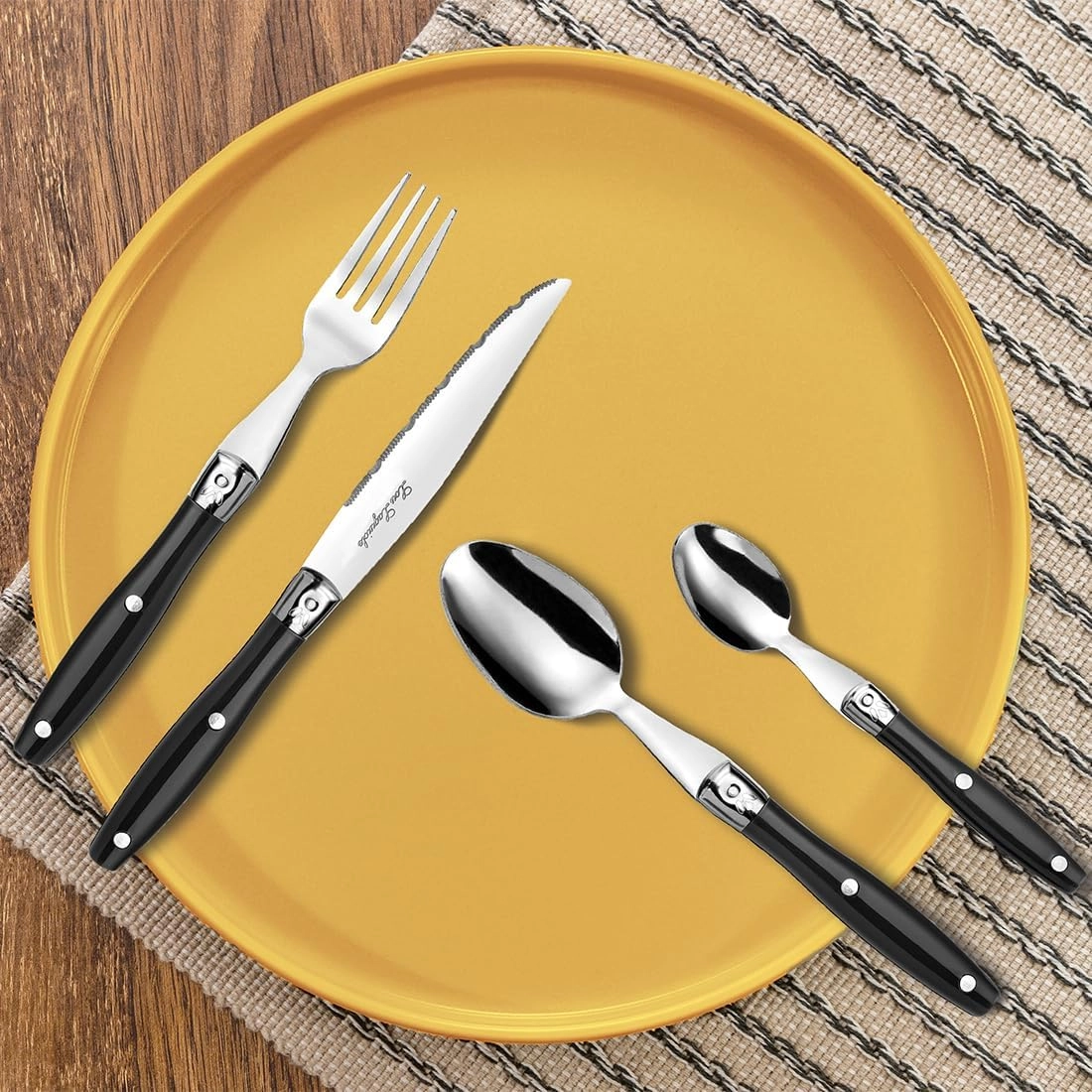 Amefa Comptoir 24-qismli oshxona anjomlari to'plami, zanglamaydigan po'latdan, qora tutqich 2202AAAF27C40 onlayn