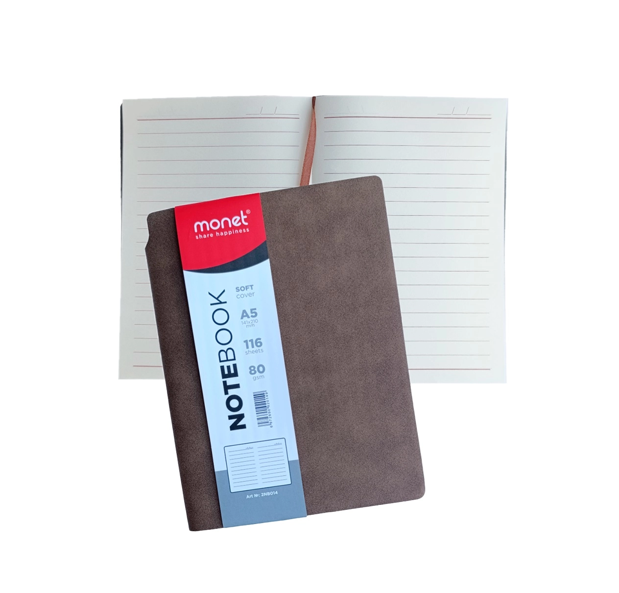 Блокнот с бумажной лентой в 3х цветах, формат А5, линейка, 116 страниц 80gsm 2NB014 (1/80) купить