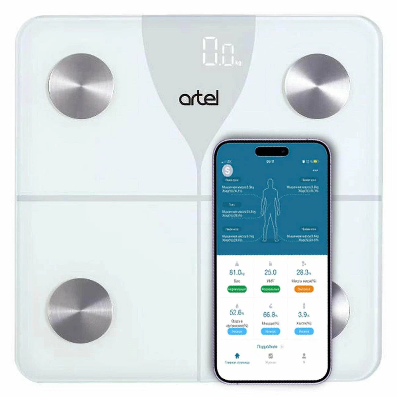 Напольные весы Artel ART-EB-1170 белые купить