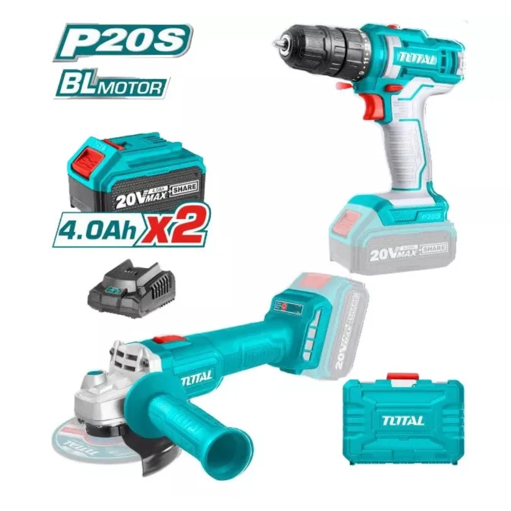 Угловая шлифовальная машина и дрель TOTAL TCKLI20157 купить